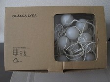 Ikea Glänsa LYSA Lichterkette Vorhang Lichtervorhang 64 Kugeln  weiß neu in OVP