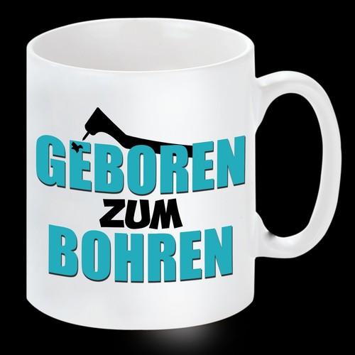 Tasse mit motiv geboren zum - mit,