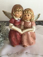 Goebel ★ Engel - Paar singend mit Liederbuch ★ Bordeaux Rose ★ RARITÄT ★wie NEU