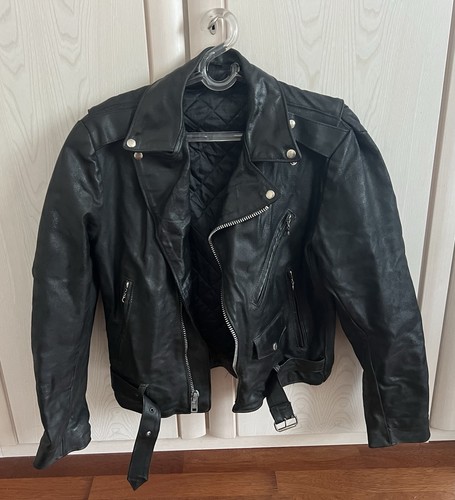 Schwere schwarze lederjacke - lederjacke, im