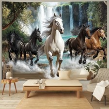 3D Wandteppich Große Pferde