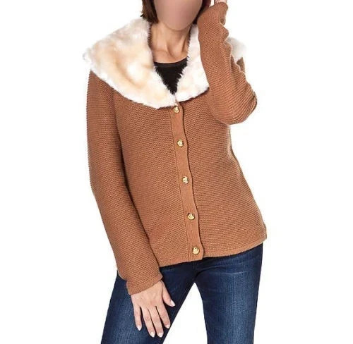 Cardigan strickjacke camel mit - strickjacke,