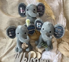Personalisierter Elefant mit Geburtsdaten- Baby Geschenk Geburt/Taufe Erinnerung