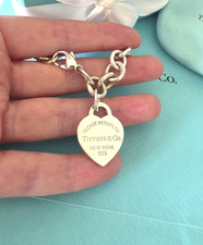 Return To Tiffany & Co. Herzanhänger 7,5" Silber Bettelarmband, Punzen, UVP 575€