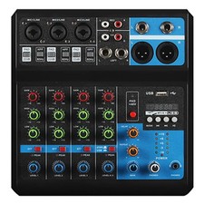 Bluetooth Mixer USB Live Studio Audio Mischpult DJ Konsole Verstärker Mit 5Kanal