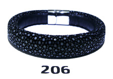 206) Rochenleder Armband mit Edelstahl Verschluss 
