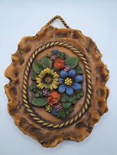 Alte Wachsschnitzerei - Motiv Blumen - Wachsbild - Reliefbild - H 22 cm