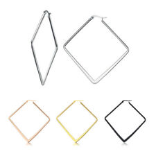 XXL Creolen Quadrat Edelstahl Ohrringe groß Kreolen Ohrhänger Damen