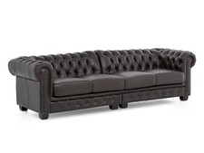 Sofa Chesterfield 4-Sitzer Echtleder braun Couch Big Sofa Ledersofa Neu