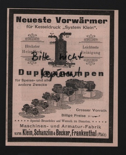 Frankenthal werbung 1895 - frankenthal,,