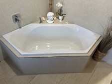 Hoesch Spectra Einbauwanne Sechseck 190x90cm Mittelablauf weiß, 6 Eckwanne