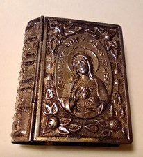 Vintage  Silberschachtel mit Rosenkranz 