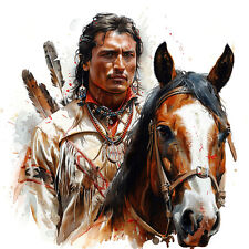 Wandbild Indianer Pferd