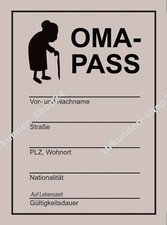 Oma-Pass, Ausweis, Omi
