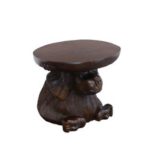 Affen-Tisch exotischer Beistelltisch Massivholz dunkelbraun H: 64 cm -11568-