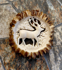 Hirschhornrose, geschnitzt