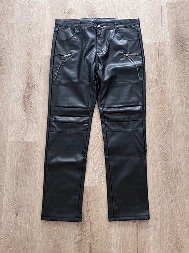 Herren kunstlederhose schwarz - herren,