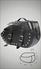  Satteltaschen Seiten- Leder - Gepäcktaschen - Motorrad  Biker - Chopper  -  W20