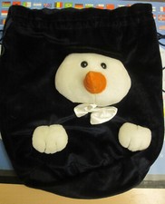 Weihnachten, Weihnachtssack, Schneemann  blauer Plüsch, gefüttert, 40 cm hoch