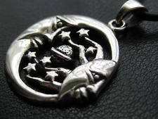 Mond mit Sternen 925'er Silber