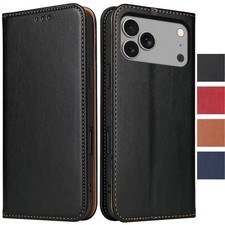 iPhone 17/Air/Pro/Max Hülle Leder Klapphülle Handyhülle Case Lederhülle Tasche