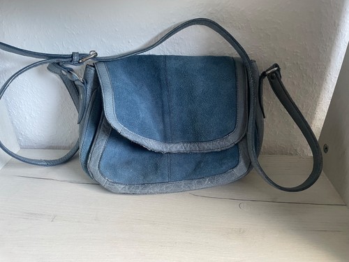 Umhängetasche blau leder mit - umhängetasche,