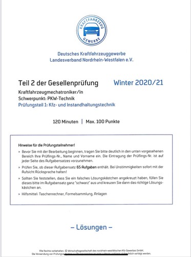Teil gesellenprüfung - teil, 2