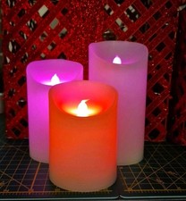 ELAMBIA 3er Set LED-Kerzen Farbwechsel & FB Flamme Luma, Timer