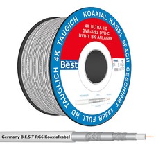 SAT-Kabel Koaxialkabel 50 M| 4K Ultra HD | Class A+ ⭐️⭐️⭐️⭐️⭐  Germany B.e.s.t