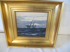 Altes Gemälde Segelschiff auf