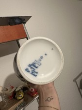 Delft Vase Blau Deckel, Blaue