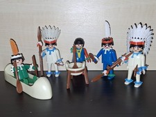 Playmobil Indianer Krieger Lager Kanu Häuptling alte Köpfe Western ACW Klicky