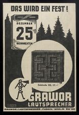 Alte Werbung Reklame 1929 GRAWOR Lautsprecher-Fabrik Berlin