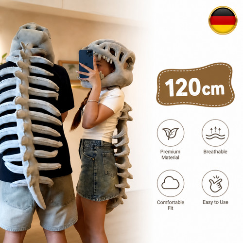 Dinosaurier skelett kopfhaube - dinosaurier,