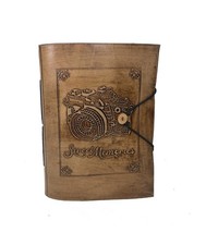 A-Minus-Ware! Fotoalbum Apparat Seiten schwarz Handmade Retro Leder Indien 