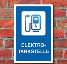 Schild Elektrotankstelle Ladestation E-Auto Elektroauto 3 mm Alu-Verbund