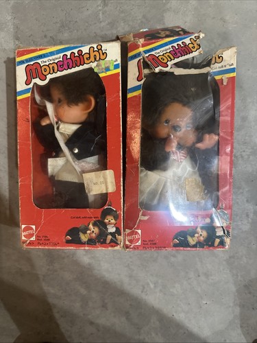 Girl and boy monchhichi dolls - girl,