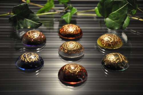 Orgonit chakra halbkugel set - halbkugel,