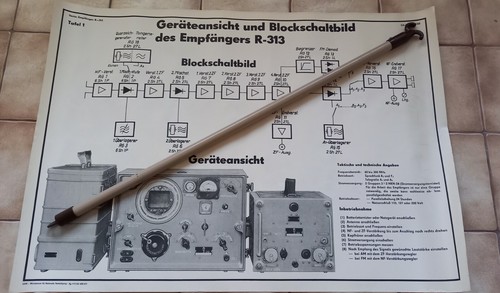 Nva lehrtafel funkgerät 313 - funkgerÄt, r