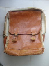 rucksack aus leder/ leinen    vintage   