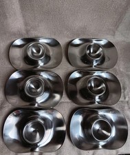 6 Eierbecher BAUHAUS Prof. Wilhelm Wagenfeld  Cromargan  1960er WMF