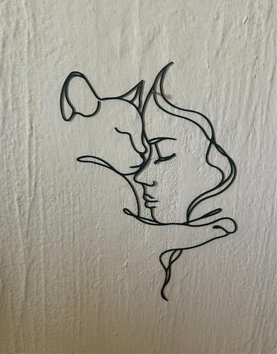 Wanddeko katze liebe schwarz - katze,