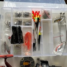 Set  Angelzubehör ,Box + 2 Angelrollen  DAM und Bigbull -Perfekt f. Forellensee