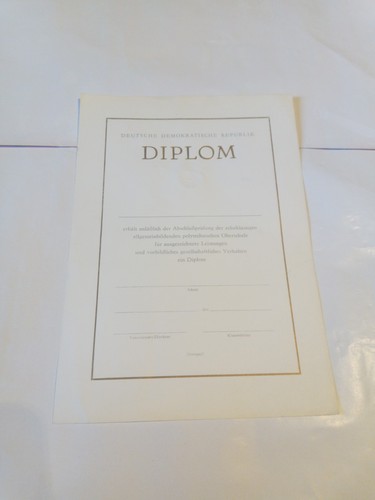 Ddr diplom anläßlich der - ,