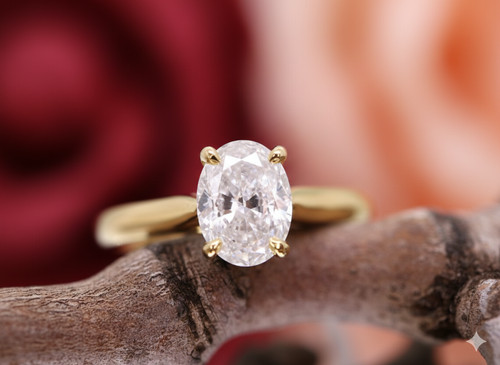 Karat ovaler diamant ring - 1,