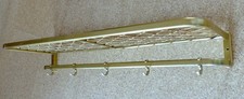 WAND GARDEROBE ALU MESSINGFARBEN HUTABLAGE 50ER JAHRE MIDCENTURY DESIGN 80CM