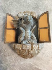 Drache Skulptur, Kunstharz, Gartendrache, kleiner Drache, meditiert