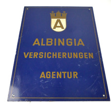 Email Schild Albingia Versicherungen Emaille Werbeschild Metallschild NK-100