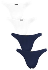 Fabio Farini 4er-Pack maskuline Herren String-Tangas in Rot oder Nachtschwarz