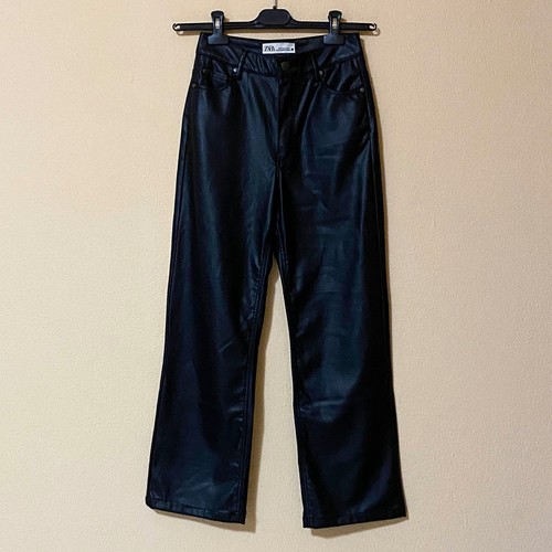 Zara kunstleder hose schwarz - zara,